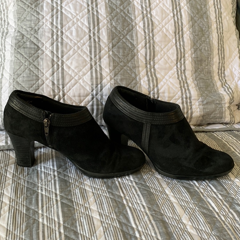 Clarks Black Suede Booties